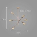 Ver imagem 2 de Pendente Bella Ipanema 68x139cm 6x E27 Dourado RM004G