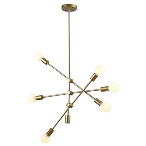 Pendente Bella Ipanema 68x139cm 6x E27 Dourado RM004G