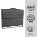 Ver imagem 3 de Cabeceira Estofada Cama Box Casal Belize 140cm Linho Grafite - Abmaza