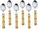 Ver imagem 1 de Conjunto 6 Colheres para Mesa de Aço Inox com Cabo de Plástico Bambu Natural 19cm Lyor Prata No Voltagev