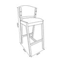 Ver imagem 6 de Kit 3 Banquetas Alta de Madeira Maciça Cerejeira Premium Ana com Encosto Linho Bege