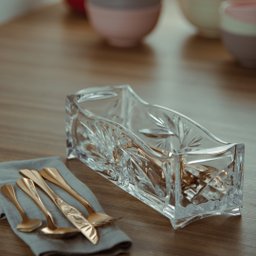 Porta Talheres de Cristal Prima Transparente 27x8cm Lyor - 5
