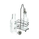 Ver imagem 3 de Cj Galheteiro de Vidro 200ml e Suporte de Metal 2 Peças Lyor