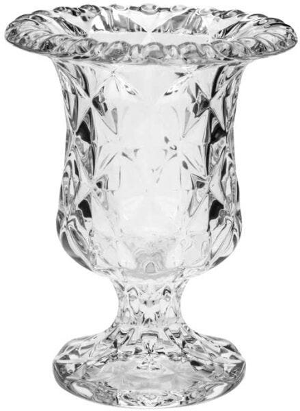 Vaso Com Pé De Vidro Diamond 14, 5x11, 5cm Lyor Transparente - 1