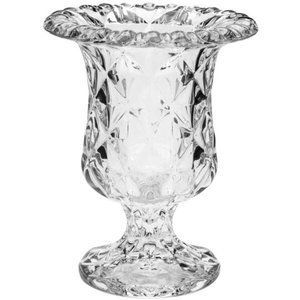 Vaso Com Pé De Vidro Diamond 14, 5x11, 5cm Lyor Transparente