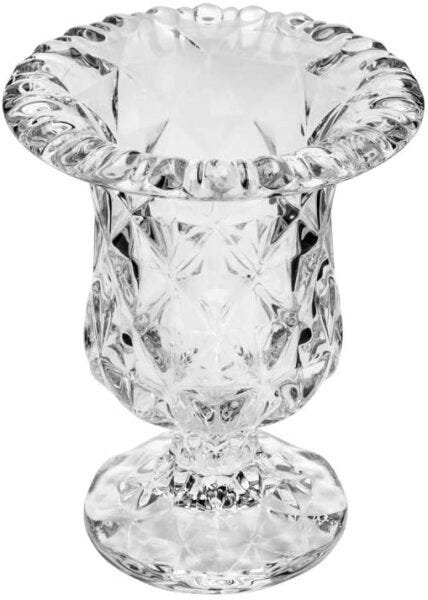Vaso Com Pé De Vidro Diamond 14, 5x11, 5cm Lyor Transparente - 2