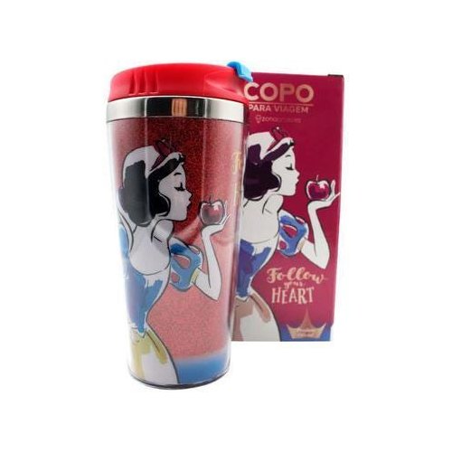 Brinde JOGO DE COPOS VIDRO 300 ML - PRINCESAS DISNEY - 4 PÇS