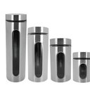 Ver imagem 1 de Kit 4 Potes Porta Mantimentos Inox Hermetico Condimentos