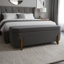 Ver imagem 1 de Banco Baú Organizador Estofado Orgânico Milão Peseira 1,40 Bouclê Cinza - Montanari's Decor