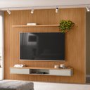 Ver imagem 1 de Painel para Tv até 75 Polegadas 2 Portas 300 Cm Nature Ripado/off White - Linea Brasil