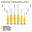 Ver imagem 3 de Elite - Kit de 6 Chaves Fenda e Phillips + Martelo Unha