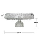Ver imagem 2 de Prato para Bolo com Pé de Cristal Quadratta 36,5 x 17 x 14 cm | Casa Del Grande