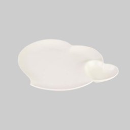 Prato formato coração cerâmica branca com molheira G - Cód. MMOC413 - 3 Prato formato coração cerâmica branca com molheira G - Cód. MMOC413 - 3