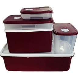 Tupperware Kit 5 Peças Porta Condimentos Vinho e Branco 5 Peças Vinho e Branco - 1