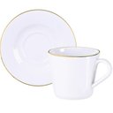 Ver imagem 3 de Jogo de Jantar 20 Peças Tramontina Elisa Porcelana Filete Dourado 4 Pessoas Mesa