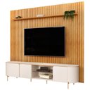 Ver imagem 2 de Rack para Sala Harper com Painel Ripado Lexa TV 75 pol D05 Cedro Off White - Lyam Decor