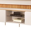 Ver imagem 5 de Rack para Sala Harper com Painel Ripado Lexa TV 75 pol D05 Cedro Off White - Lyam Decor