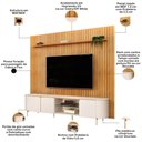 Ver imagem 3 de Rack para Sala Harper com Painel Ripado Lexa TV 75 pol D05 Cedro Off White - Lyam Decor