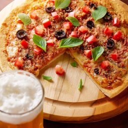 Tábua Redonda para Churrasco Petiscos e Pizza em Madeira Pinus 30cm Stolf - 4