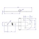 Ver imagem 3 de Dobradiça Porteira Ferradura 4" Preta Ref. 66004 - Loth