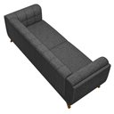 Ver imagem 6 de Sofá 02 Lugares para Sala de Estar Pés em Madeira 180cm Florian M03 Linho Chumbo - Lyam Decor
