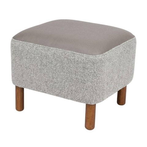 Puff Decorativo Verso 45x51 cm Pes Madeira Boucle e Courino Tce 1018 Tcs 726 Moll