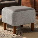 Ver imagem 2 de Puff Decorativo Verso 45x51 cm Pes Madeira Boucle e Courino Tce 1018 Tcs 726 Moll