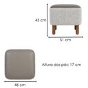Ver imagem 3 de Puff Decorativo Verso 45x51 cm Pes Madeira Boucle e Courino Tce 1018 Tcs 726 Moll
