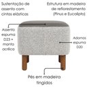 Ver imagem 5 de Puff Decorativo Verso 45x51 cm Pes Madeira Boucle e Courino Tce 1018 Tcs 726 Moll