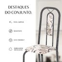 Ver imagem 6 de Conjunto de Mesa Tubular com 4 Cadeiras Lívia Prata/Arabesco