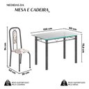Ver imagem 3 de Conjunto de Mesa Tubular com 4 Cadeiras Lívia Prata/Arabesco