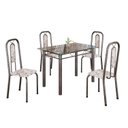 Ver imagem 2 de Conjunto de Mesa Tubular com 4 Cadeiras Lívia Prata/Arabesco