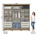Ver imagem 7 de Guarda Roupa Casal Ambiente Andréas 6 Portas Nature Off White - Henn