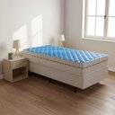 Ver imagem 2 de Colchão Solteiro Infantil Junior Molas Ensacadas D26 88x188cm Suporta 75kg Branco e Azul Inmetro