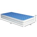 Ver imagem 4 de Colchão Solteiro Infantil Junior Molas Ensacadas D26 88x188cm Suporta 75kg Branco e Azul Inmetro