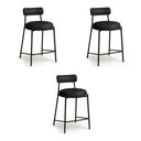 Ver imagem 5 de Banqueta Cozinha Média com Encosto Industrial Preto Kit 3 Londres PU D03 - D'Rossi
