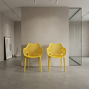 Ver imagem 5 de Poltrona Suits Moderna Estilo Mosaico Vazado com Braços Leve e Resistente - Amarelo