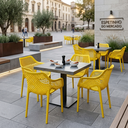 Ver imagem 6 de Poltrona Suits Moderna Estilo Mosaico Vazado com Braços Leve e Resistente - Amarelo