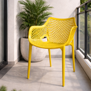 Ver imagem 7 de Poltrona Suits Moderna Estilo Mosaico Vazado com Braços Leve e Resistente - Amarelo