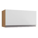 Ver imagem 1 de Armário Aéreo de Geladeira para Cozinha 60 Cm Adriana Amêndoa/branco