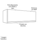 Ver imagem 2 de Armário Aéreo de Geladeira para Cozinha 60 Cm Adriana Amêndoa/branco