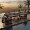 Ver imagem 2 de Sofá 3 Lugares com 2 Poltronas Alumínio Área Lazer Gourmet