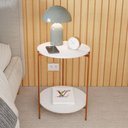 Ver imagem 1 de Mesa de Apoio Lateral Morada Branco/bronze