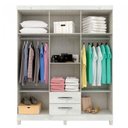 Ver imagem 4 de Cômoda e Guarda Roupa 6 Portas Ternura Baby Branco Brilho – Incorplac