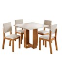 Ver imagem 1 de Mesa de Jantar 4 Lugares Grazia Mel/Blonde - Viero Móveis