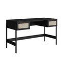 Ver imagem 1 de Escrivaninha 2 Gavetas 139cm Palhinha Pé Madeira 27931 Oslo Artesano - Nero/preto