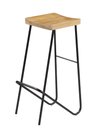 Ver imagem 1 de Banqueta Mamba Cor Driftwood com Base Aço Grafite 75cm - 64103
