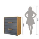 Ver imagem 3 de Cômoda com 4 Gavetas Freijo / Cinza Dhara - Moval