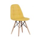 Ver imagem 1 de Cadeira Eames Estofada em Couro Madrid Amarelo