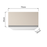 Armário Aéreo para Cozinha/lavanderia 70cm Porta Basculante Bege e Branco - 3